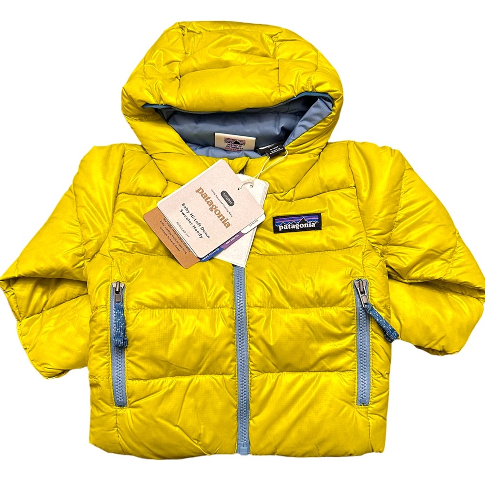 NWTs Patagonia Baby Hi-Loft Down Sweater Hoody. Sapling Green. 3-6M